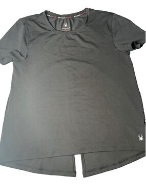 Spider Active Women's T-shirt Black Short Sleeve Round Neck Size Small